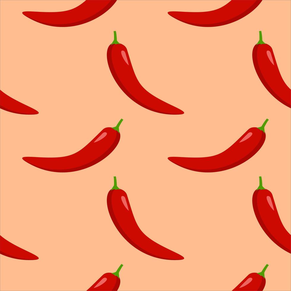 chili seamless pattern vector illustration. Hot chili peppers seamless pattern.