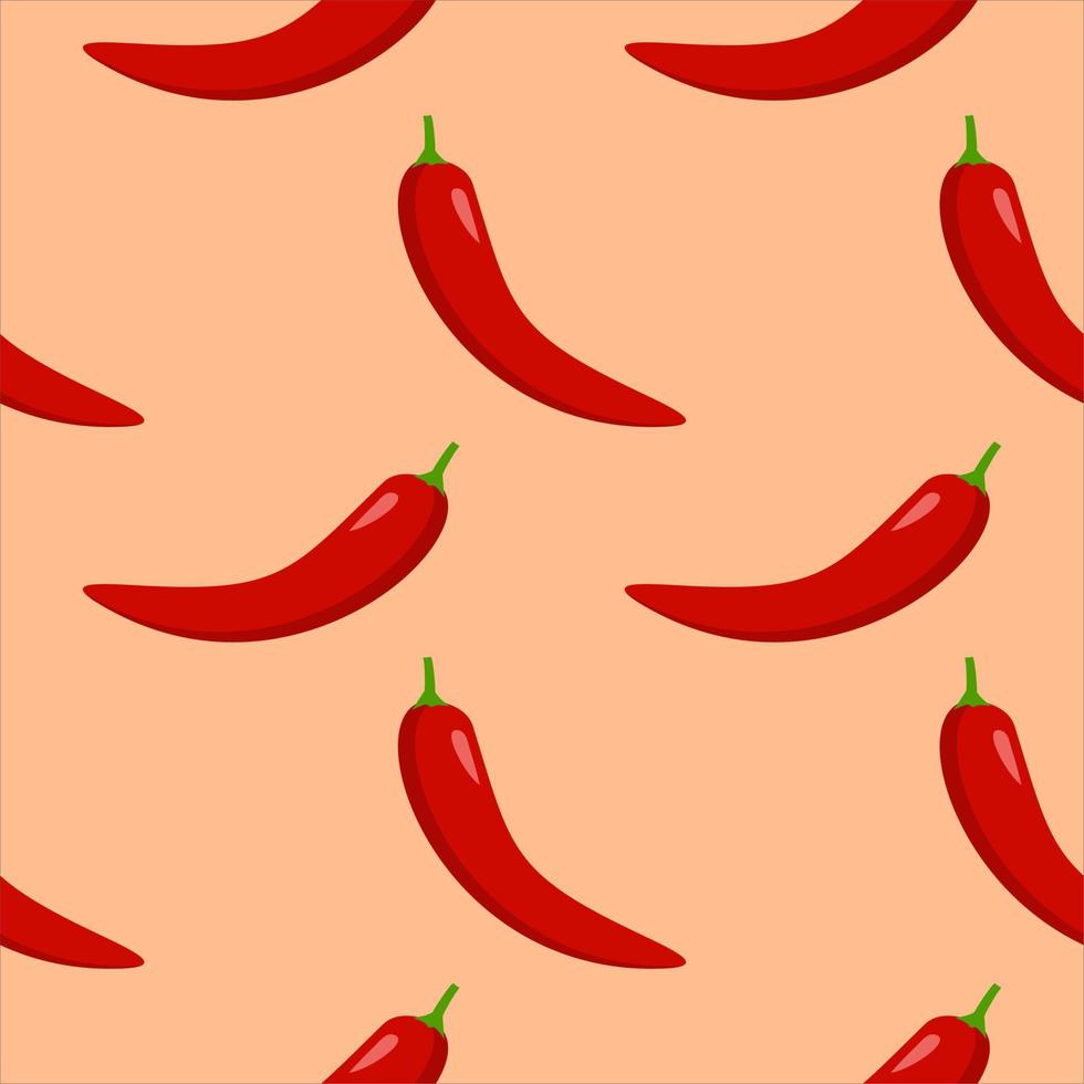 chili seamless pattern vector illustration. Hot chili peppers seamless pattern.