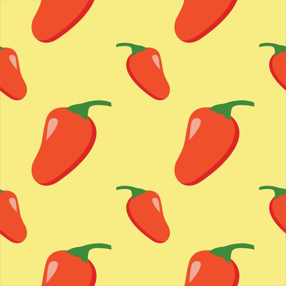 chili seamless pattern vector illustration. Hot chili peppers seamless pattern.