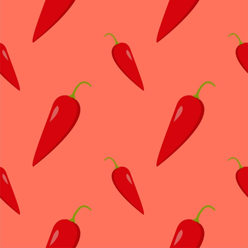 chili seamless pattern vector illustration. Hot chili peppers seamless pattern.