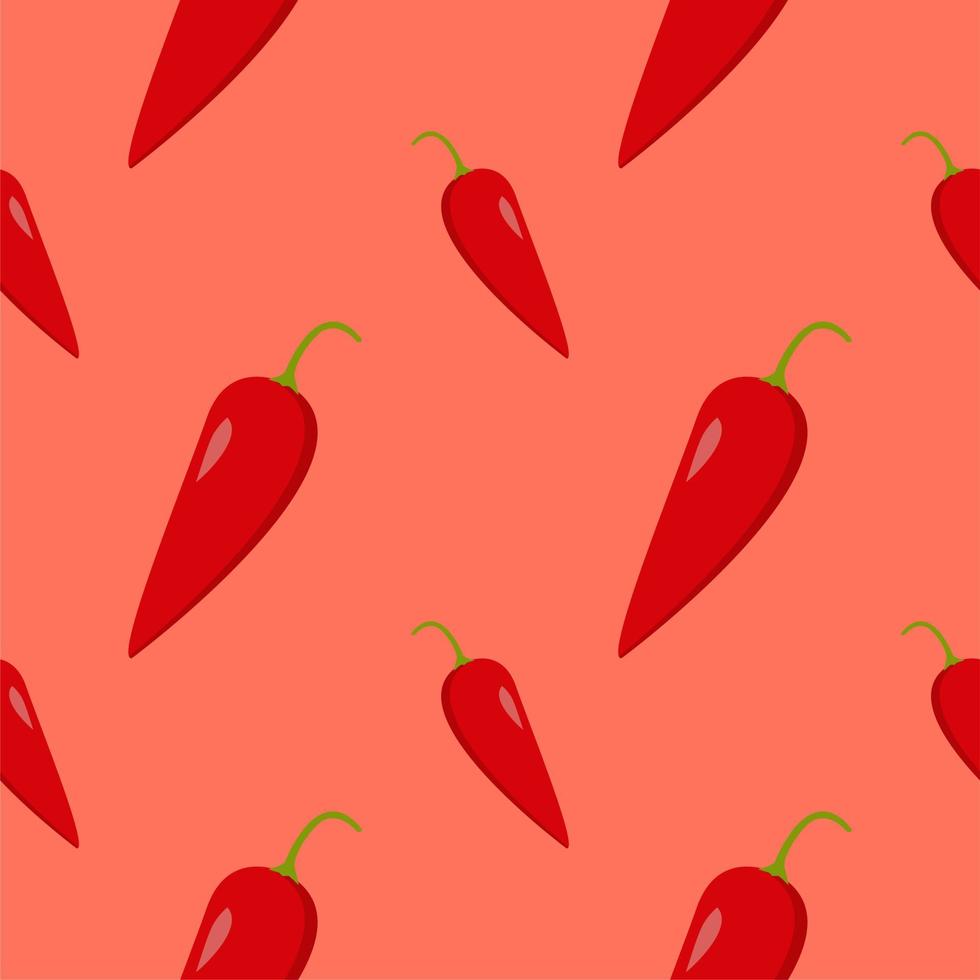 chili seamless pattern vector illustration. Hot chili peppers seamless pattern.