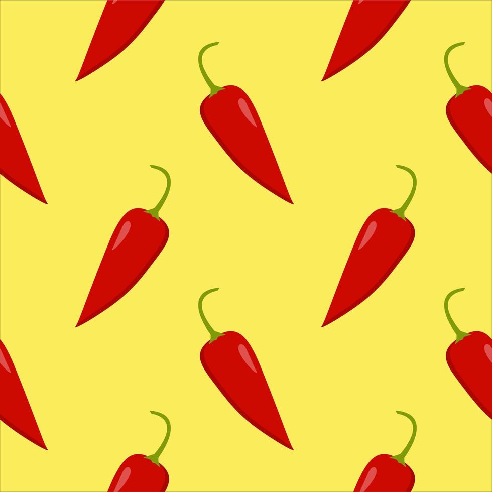 chili seamless pattern vector illustration. Hot chili peppers seamless pattern.