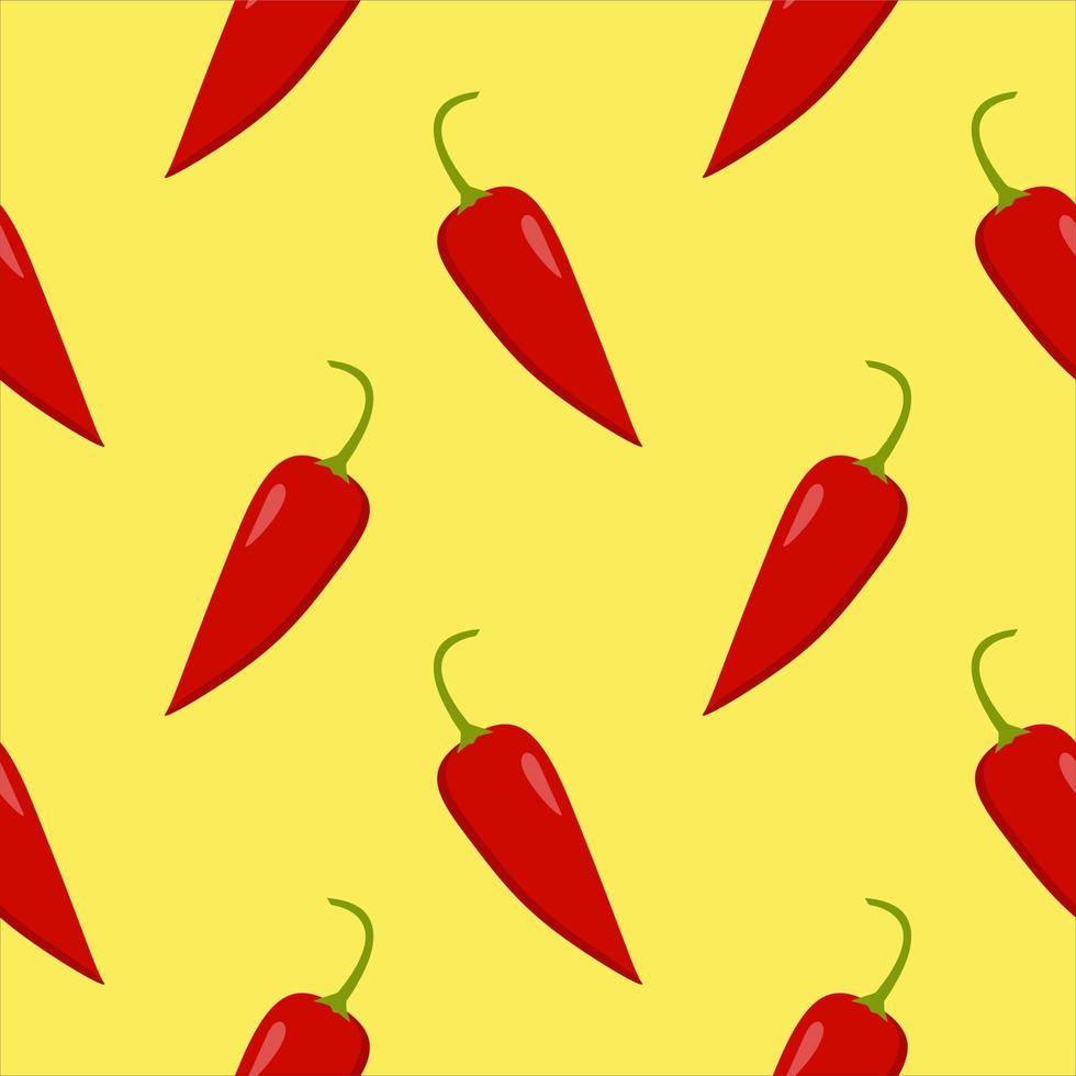 chili seamless pattern vector illustration. Hot chili peppers seamless pattern.