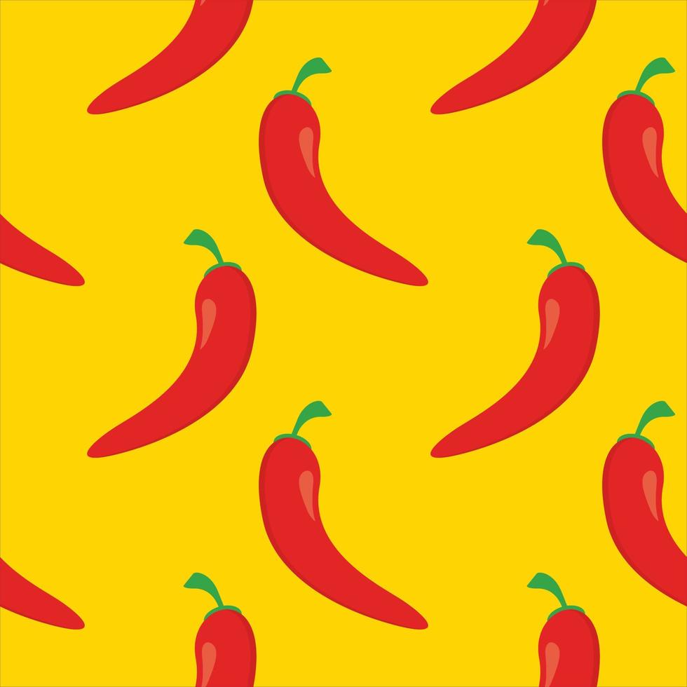 chili seamless pattern vector illustration. Hot chili peppers seamless pattern.