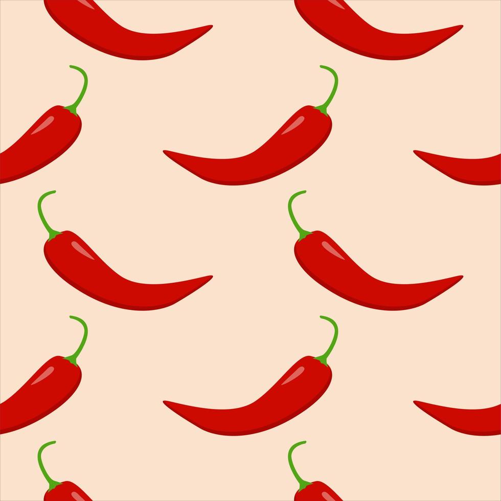 chili seamless pattern vector illustration. Hot chili peppers seamless pattern.