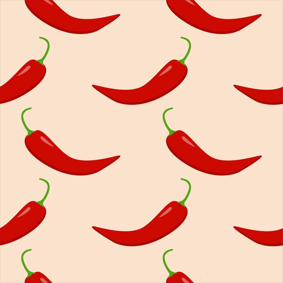 chili seamless pattern vector illustration. Hot chili peppers seamless pattern.