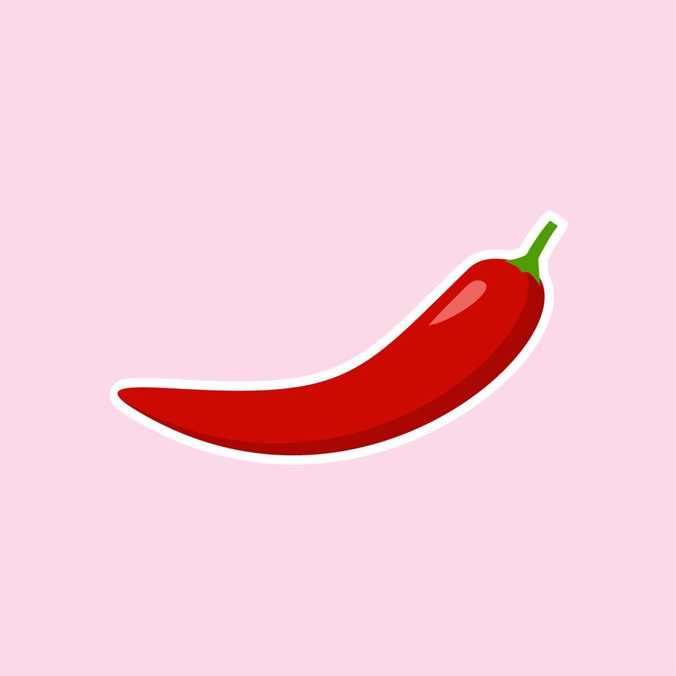 Ilustración de vector de diseño plano de Chile. pimiento rojo picante