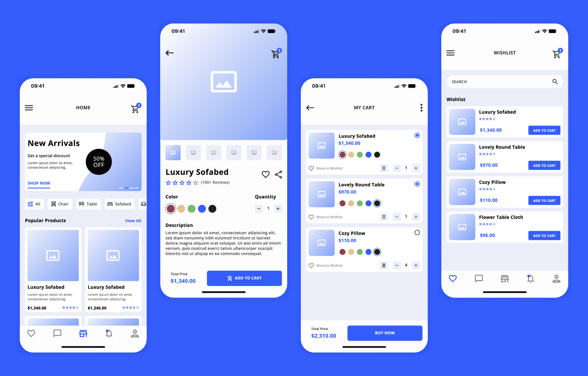 Mobile E-Commerce Application Design 17066255 Vector Art at Vecteezy