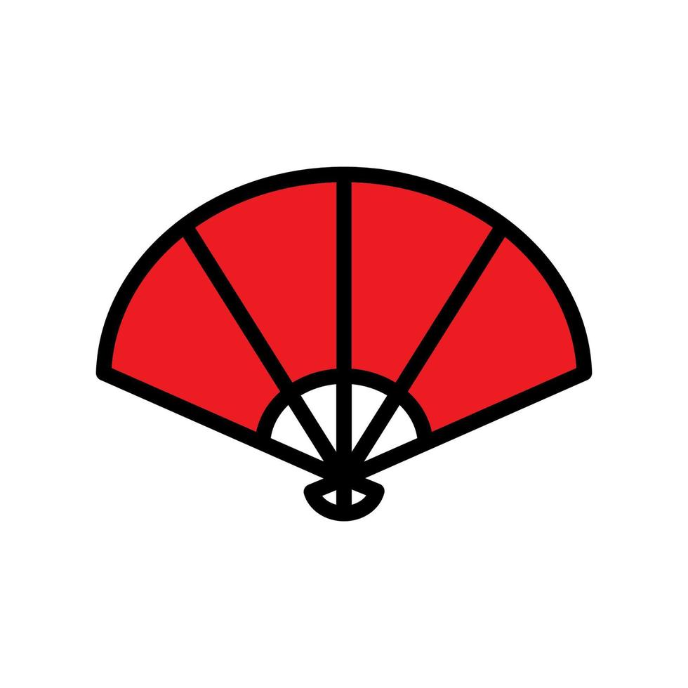 vector de plantilla de diseño de icono de abanico chino