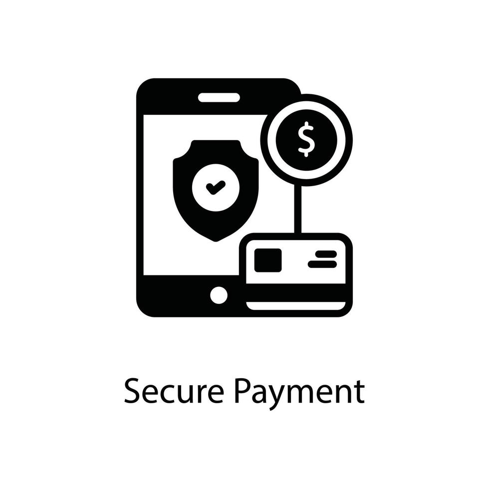 Secure Payment Vector outline Business and Finanace   Style Icon. EPS 10