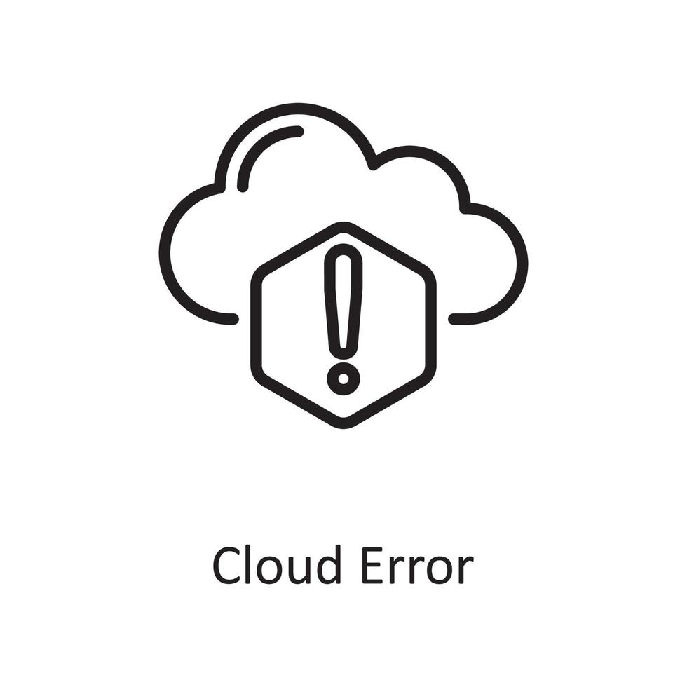 Cloud Error outline icon Design illustration. Web Hosting And cloud Services Symbol on White backgroung EPS 10 File vector