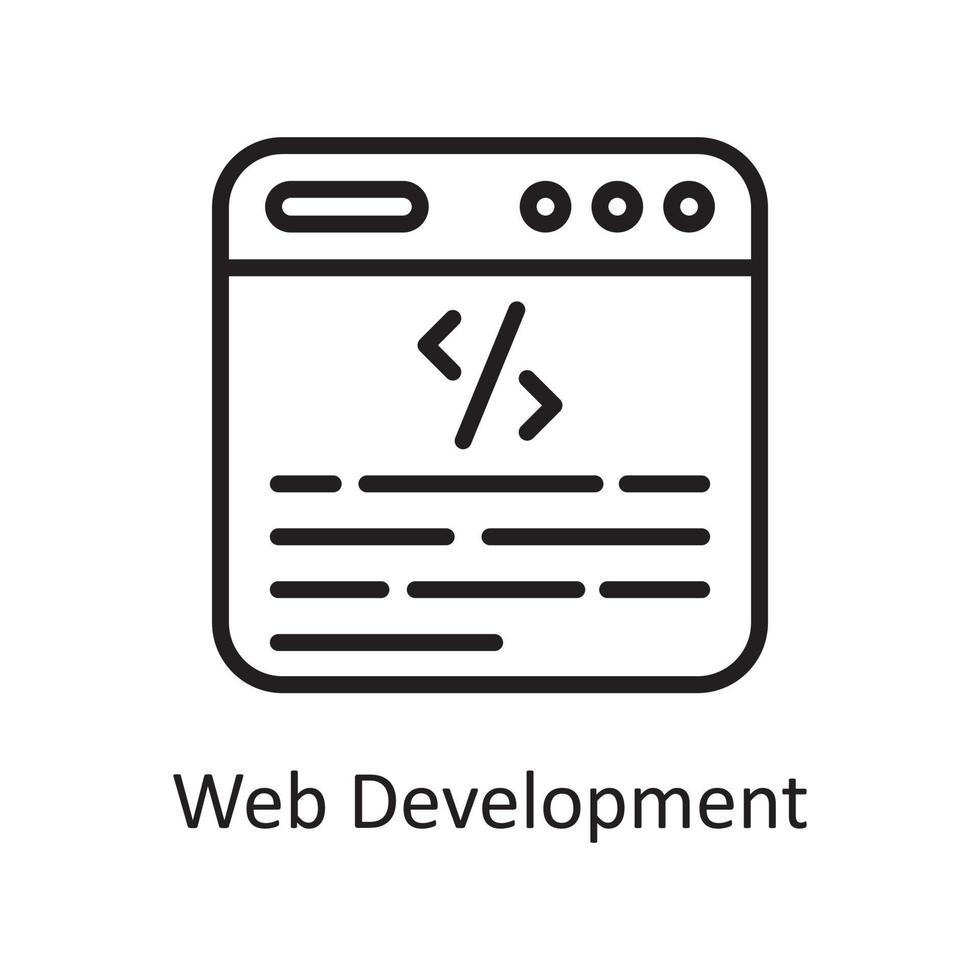 Web Development outline icon Design illustration. Web Hosting And cloud Services Symbol on White backgroung EPS 10 File vector