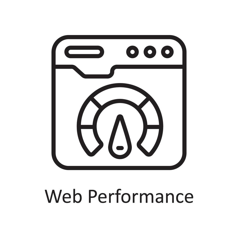 Web Performance outline icon Design illustration. Web Hosting And cloud Services Symbol on White backgroung EPS 10 File vector