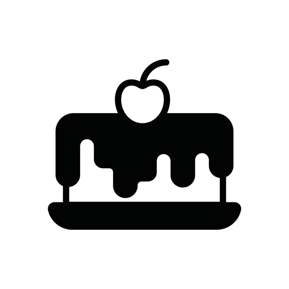 Cake Vector Icon Christmas solid  Style Illustration. EPS 10