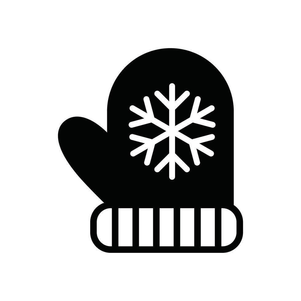 Gloves Vector Icon Christmas solid   Style Illustration. EPS 10