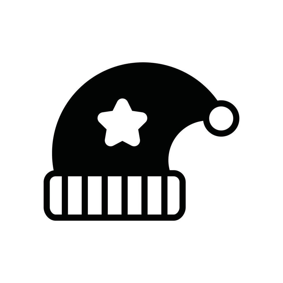 Santa hat  Vector Icon Christmas solid  Style Illustration. EPS 10