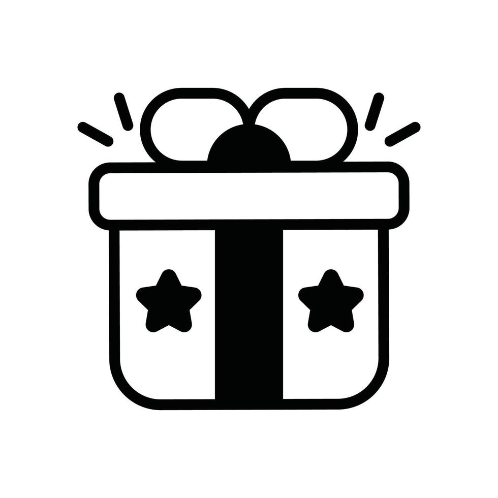 Gift Vector Icon Christmas solid  Style Illustration. EPS 10