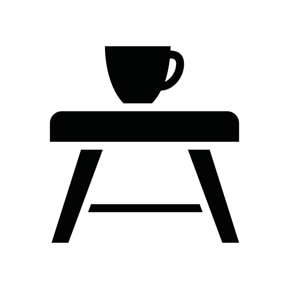 icono de vector de mesa de café archivo eps 10 sólido
