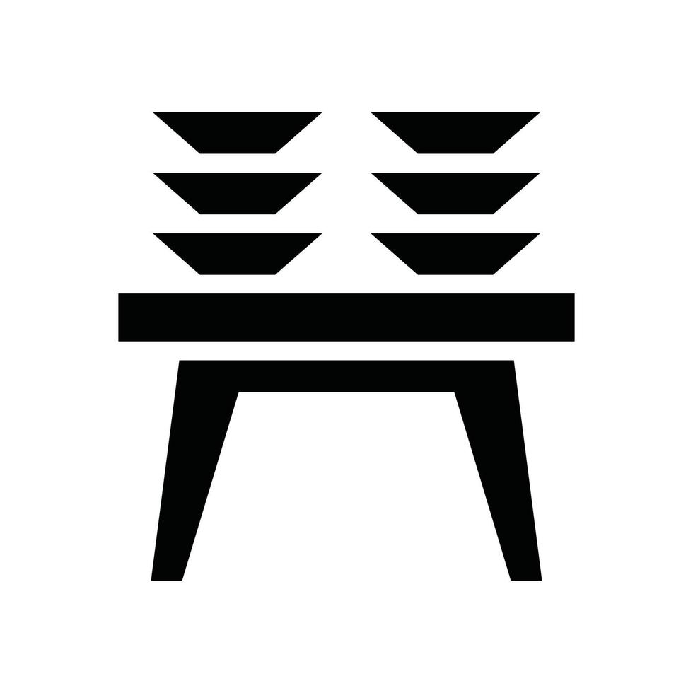 Dining Table Vector Icon Solid EPS 10 file