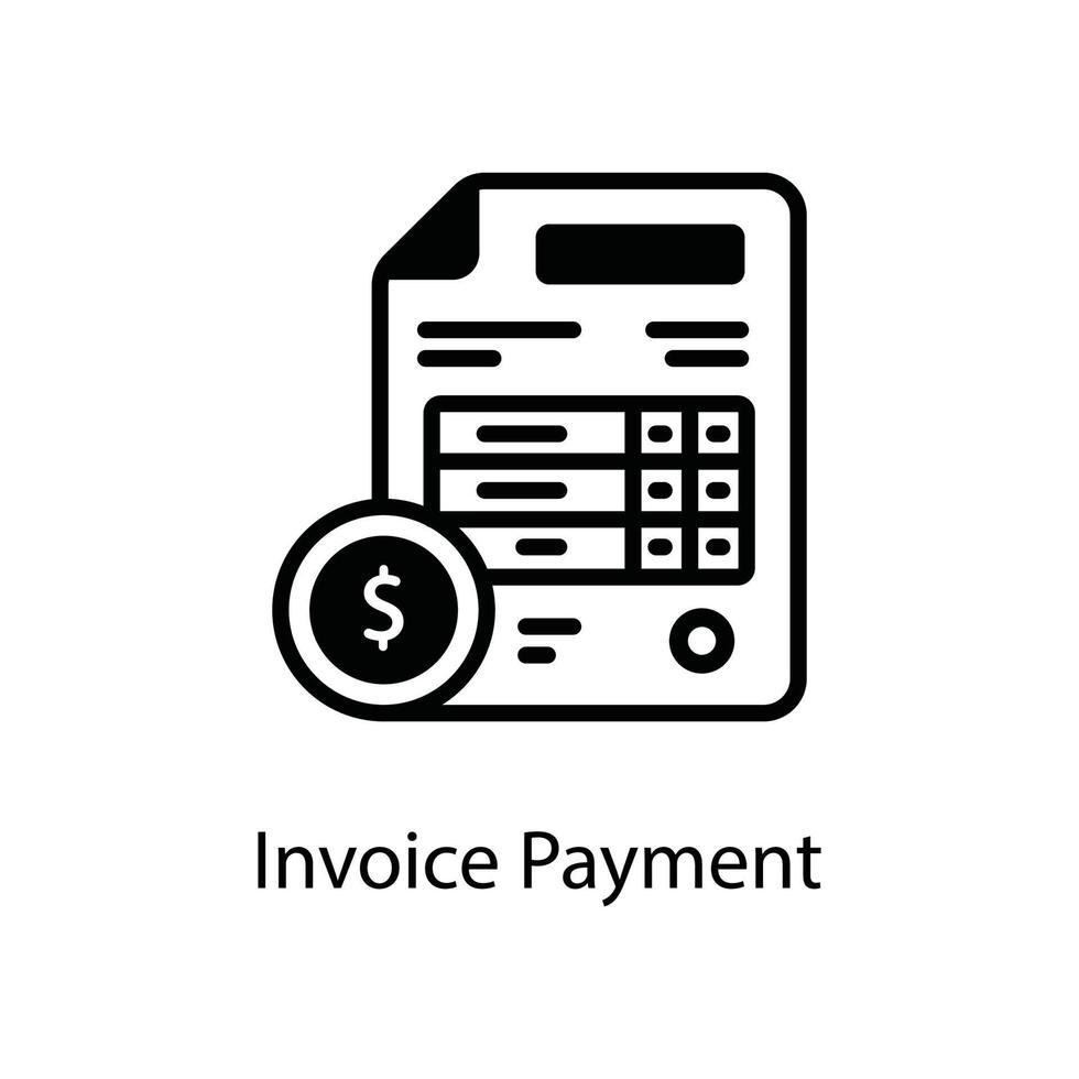 Invoice Payment Vector outline Business and Finanace   Style Icon. EPS 10