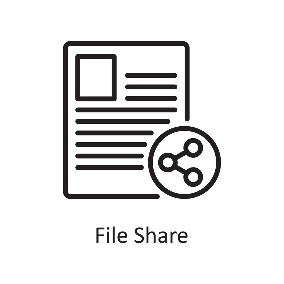 File Share outline icon Design illustration. Web Hosting And cloud Services Symbol on White backgroung EPS 10 File vector