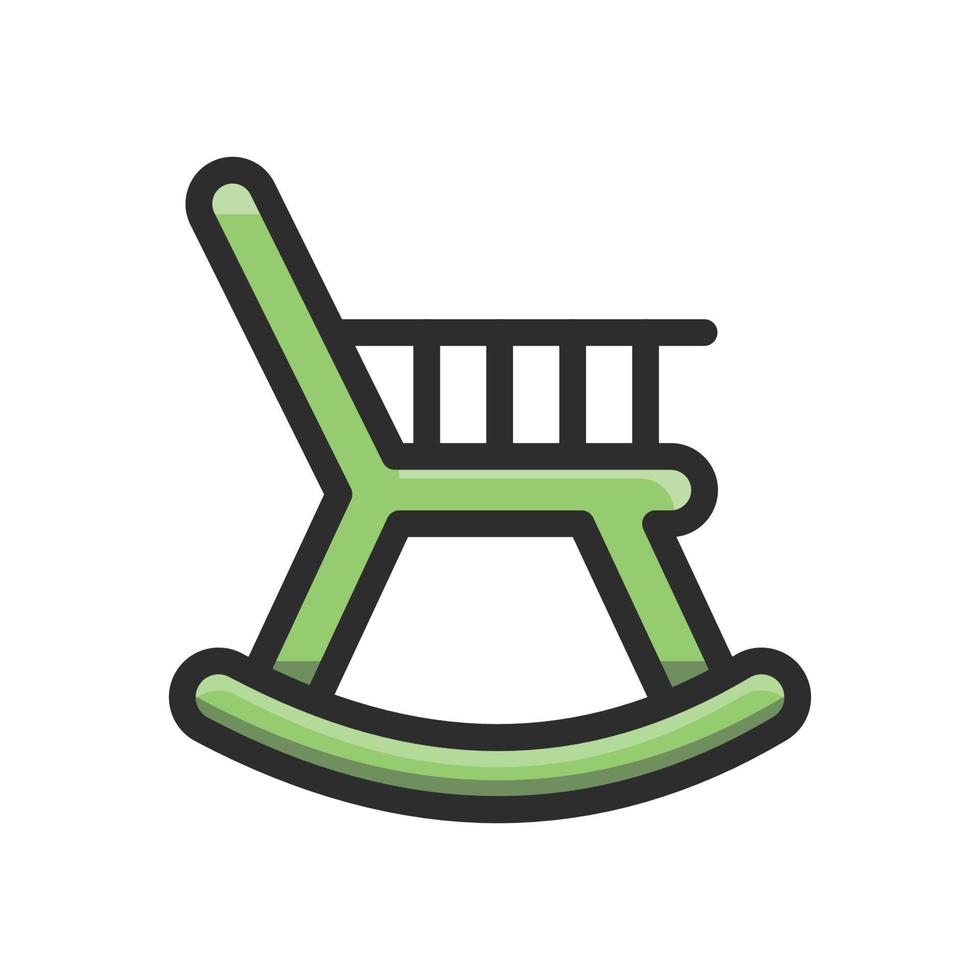 Rocking Chair Vector Icon filled outline EPS 10 file