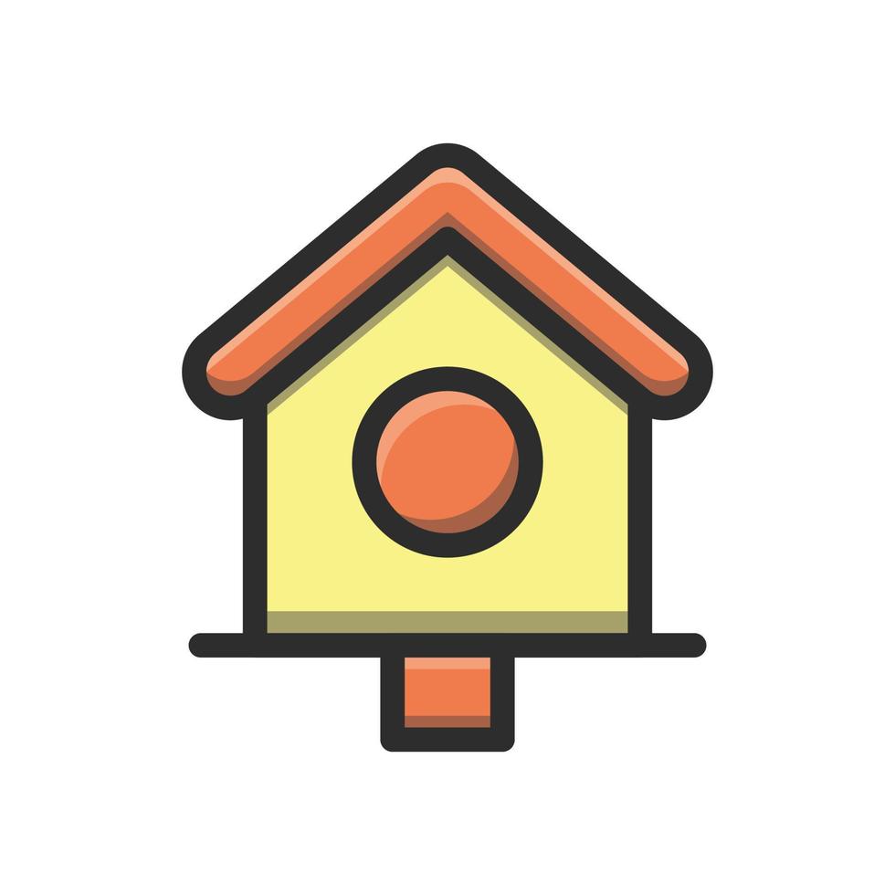 Bird House Vector Icon filled outline EPS 10 file