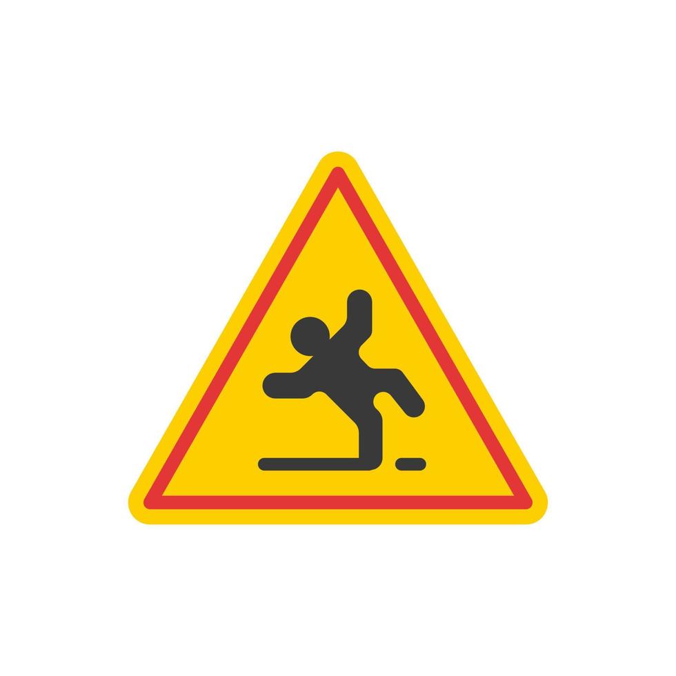 Precaución piso mojado icono diseño ilustración vectorial vector