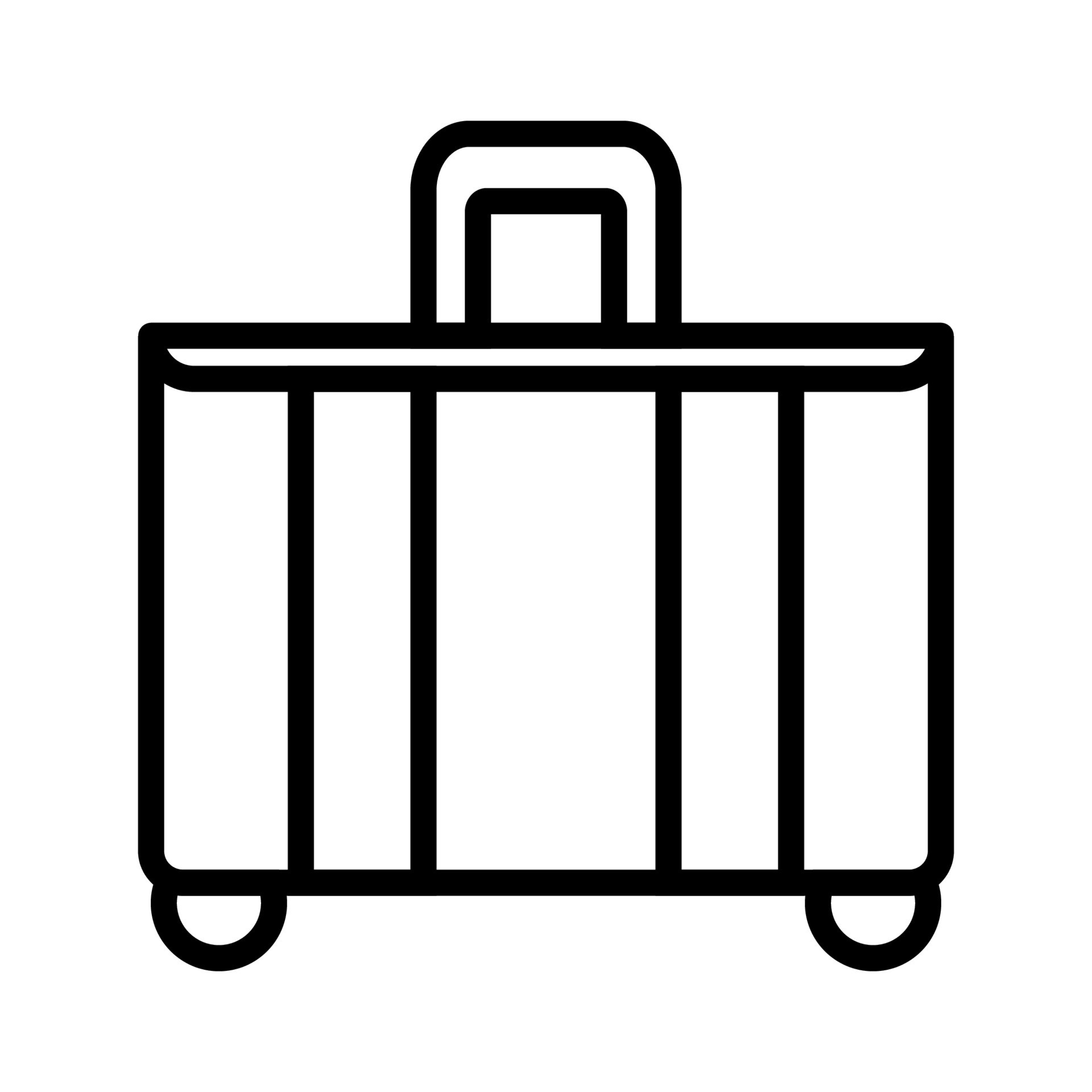 línea de icono de maleta aislada sobre fondo blanco. icono negro plano