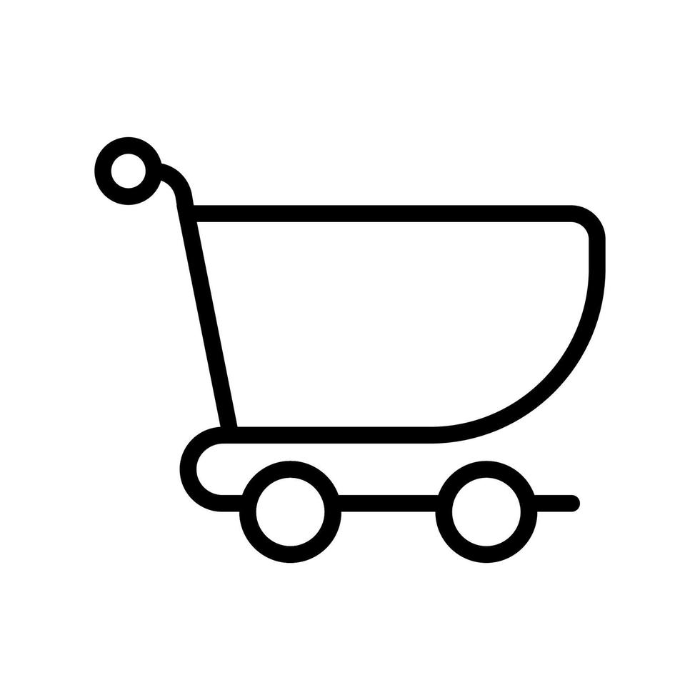 línea de icono de carrito de compras aislada sobre fondo blanco. icono negro plano y delgado en el estilo de contorno moderno. símbolo lineal y trazo editable. ilustración de vector de trazo simple y perfecto de píxeles