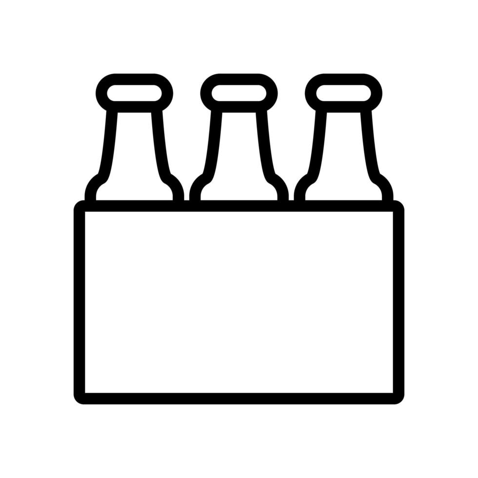 Beer pack icon line isolated on white background. Black flat thin icon on modern outline style. Linear symbol and editable stroke. Simple and pixel perfect stroke vector illustration