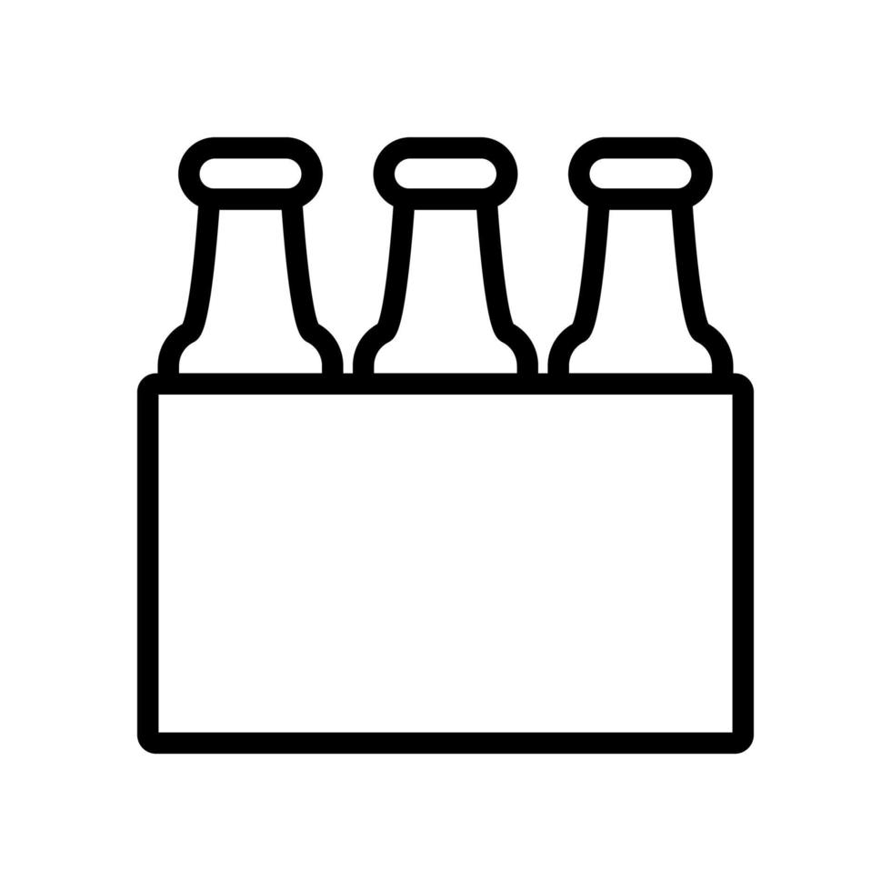 línea de icono de paquete de cerveza aislada sobre fondo blanco. icono negro plano y delgado en el estilo de contorno moderno. símbolo lineal y trazo editable. ilustración de vector de trazo simple y perfecto de píxeles