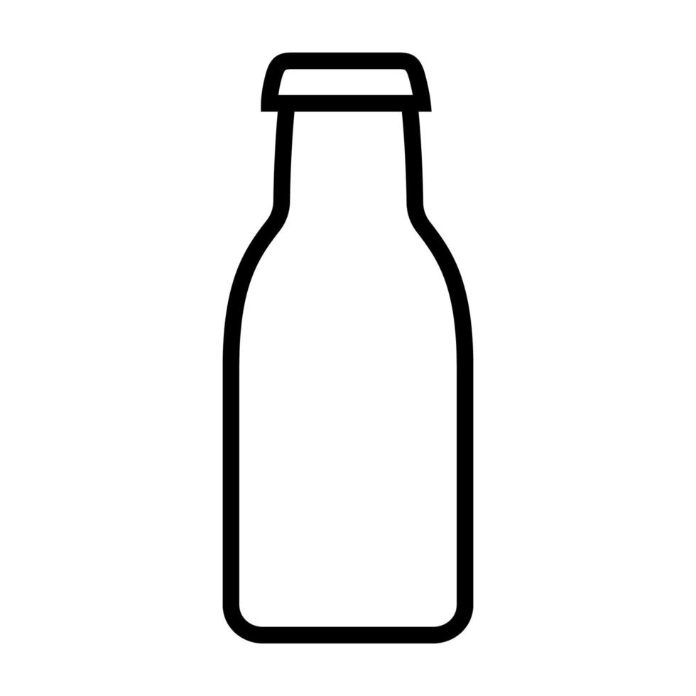 línea de icono de botella de leche aislada sobre fondo blanco. icono negro plano y delgado en el estilo de contorno moderno. símbolo lineal y trazo editable. ilustración de vector de trazo simple y perfecto de píxeles
