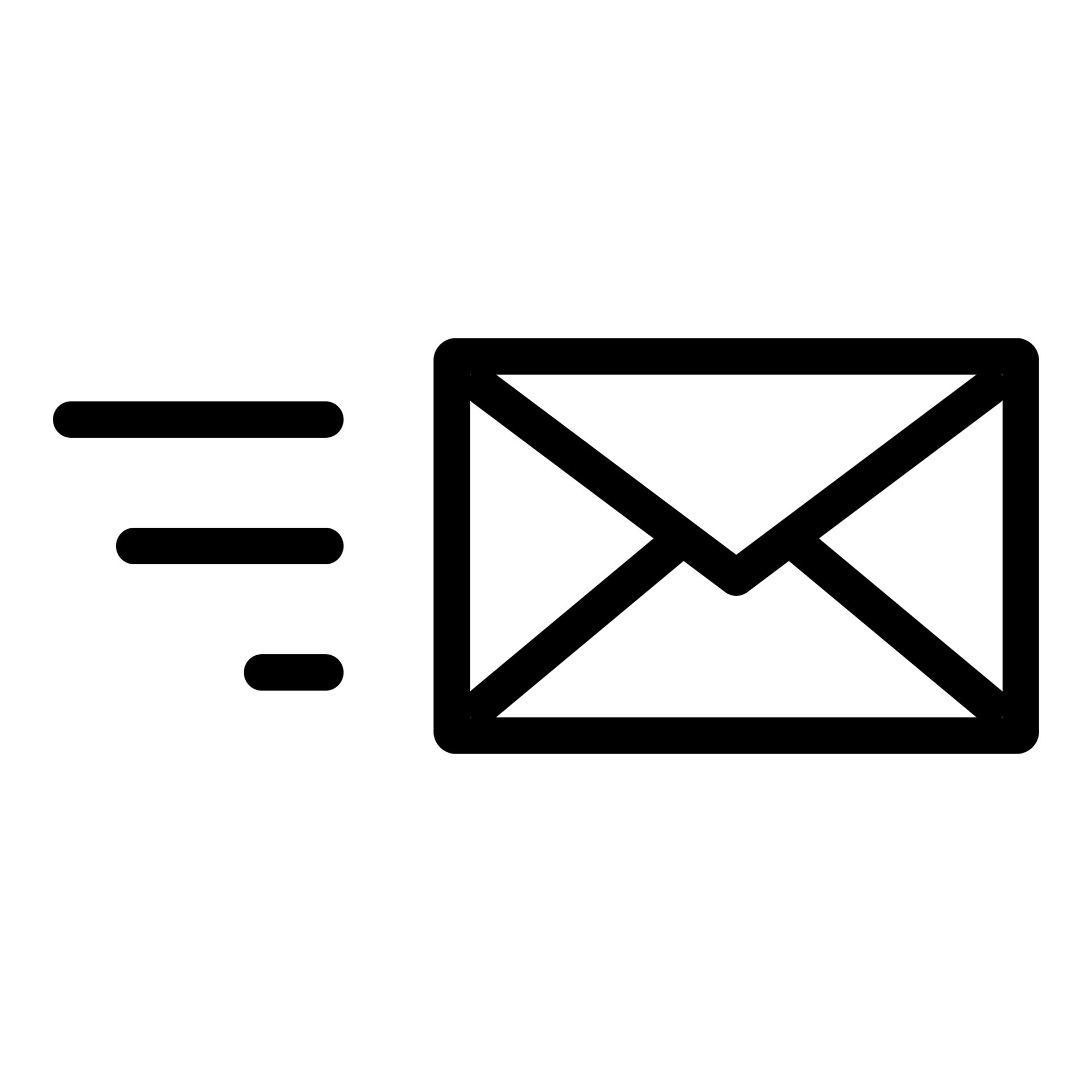 línea de icono de envío de correo electrónico aislada en fondo blanco