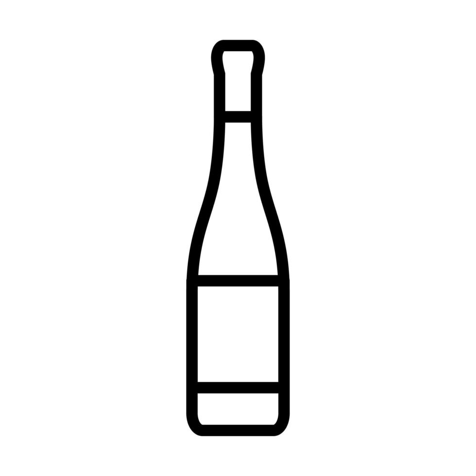 línea de icono de botella de vino aislada sobre fondo blanco. icono negro plano y delgado en el estilo de contorno moderno. símbolo lineal y trazo editable. ilustración de vector de trazo simple y perfecto de píxeles