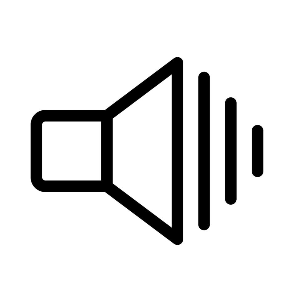 Sound icon line isolated on white background. Black flat thin icon on modern outline style. Linear symbol and editable stroke. Simple and pixel perfect stroke vector illustration