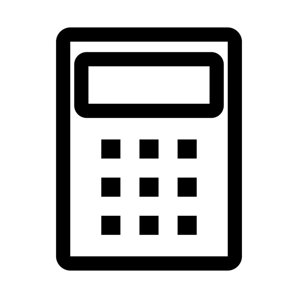 Business calculator icon line isolated on white background. Black flat thin icon on modern outline style. Linear symbol and editable stroke. Simple and pixel perfect stroke vector illustration.