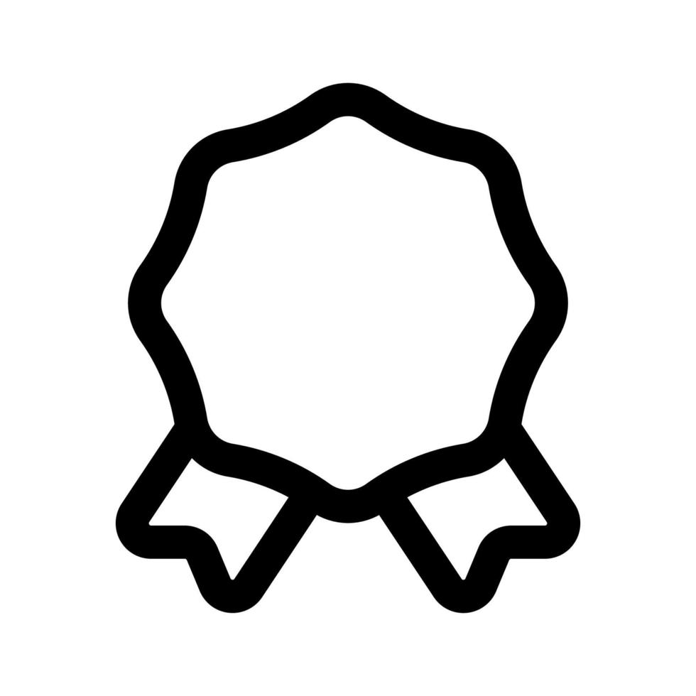 línea de icono de insignia aislada sobre fondo blanco. icono negro plano y delgado en el estilo de contorno moderno. símbolo lineal y trazo editable. ilustración de vector de trazo simple y perfecto de píxeles.