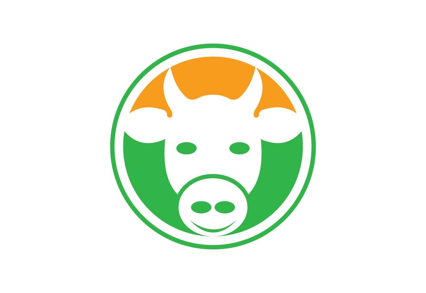 Creative Cow head logo design, Vector design template