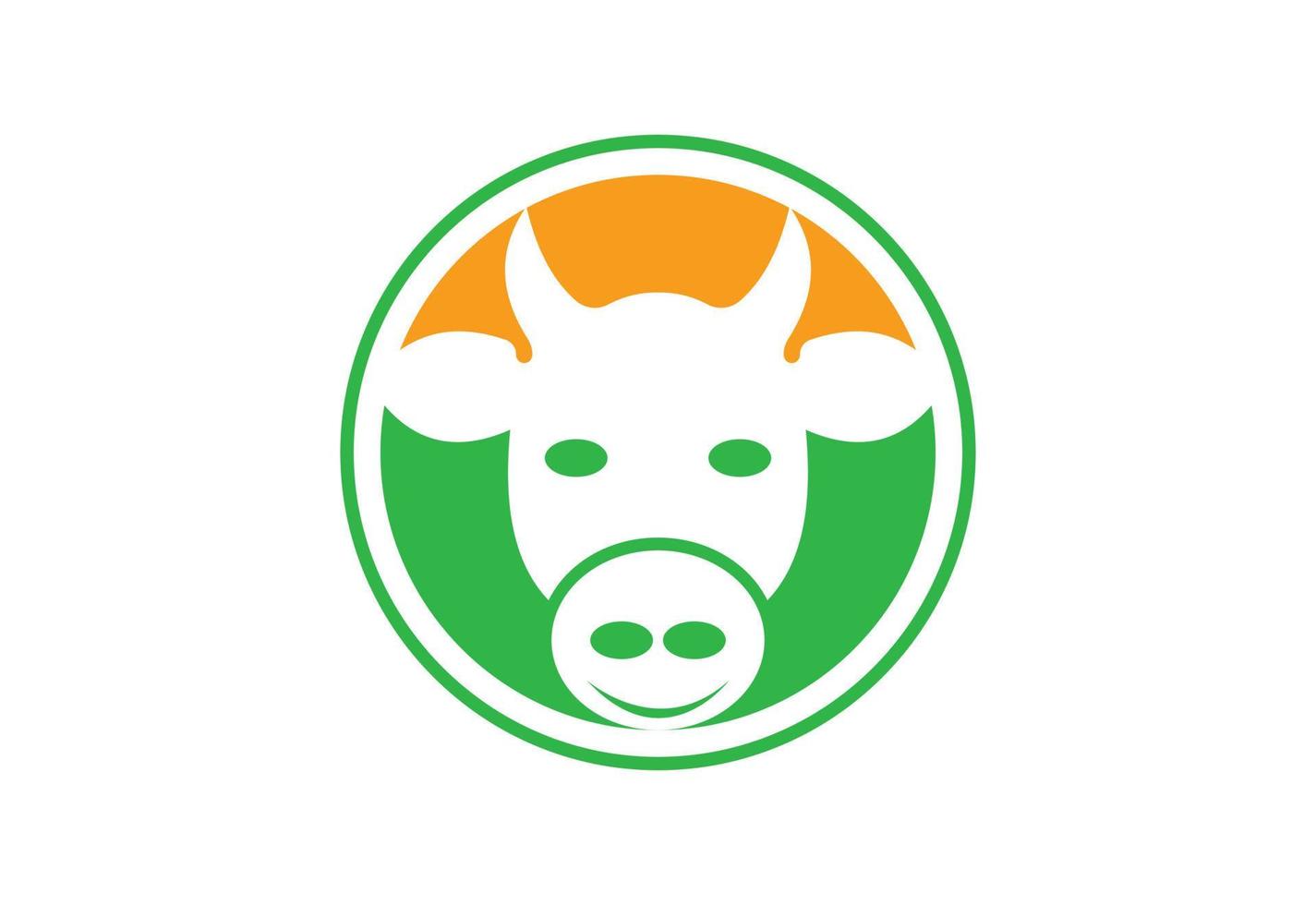 Creative Cow head logo design, Vector design template