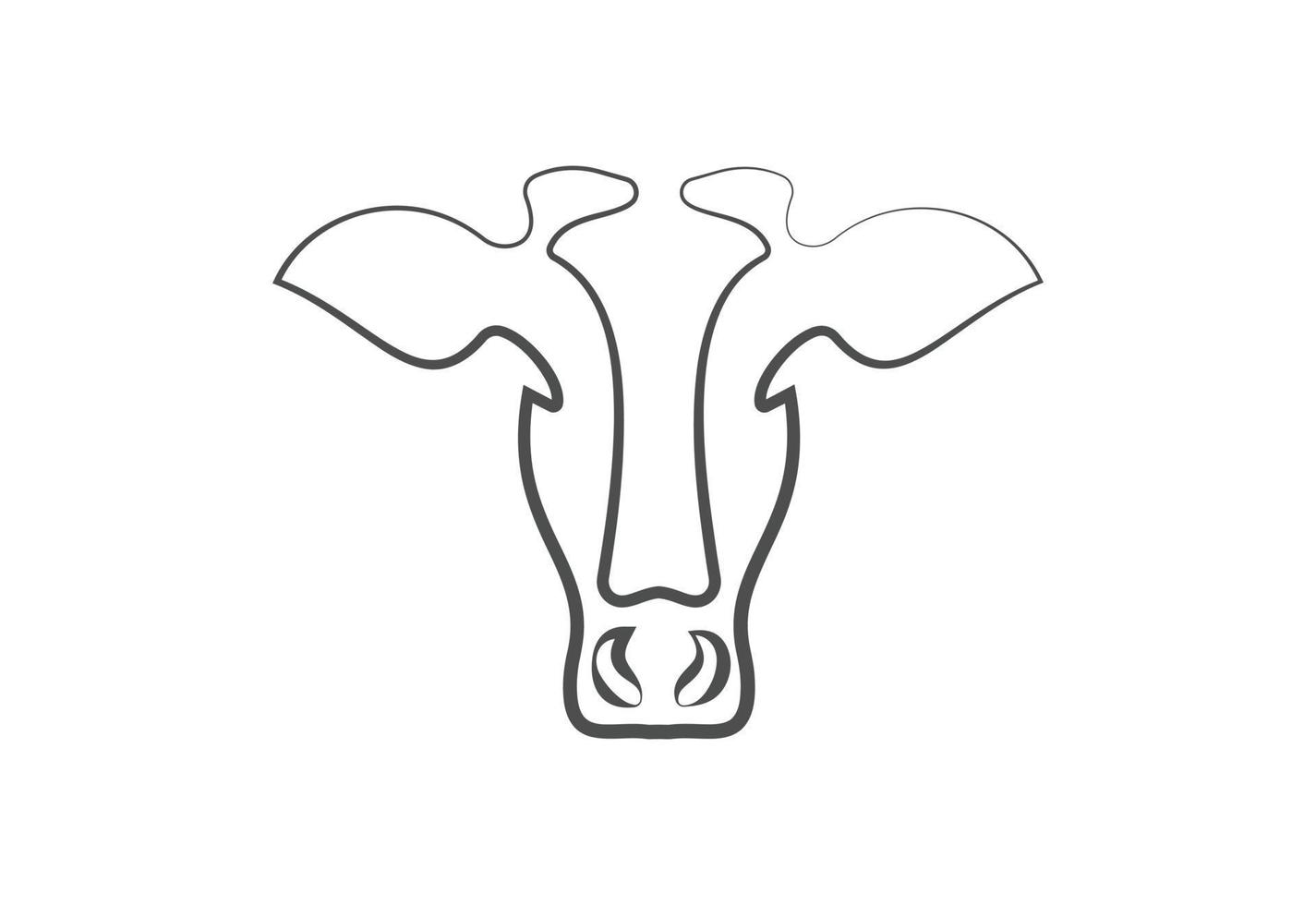 Creative Cow head logo design, Vector design template