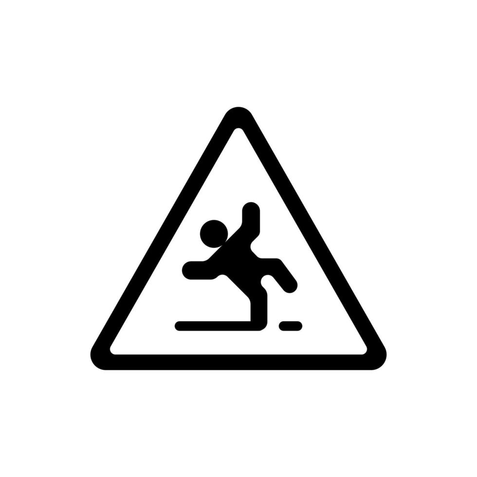 Precaución piso mojado icono diseño ilustración vectorial vector