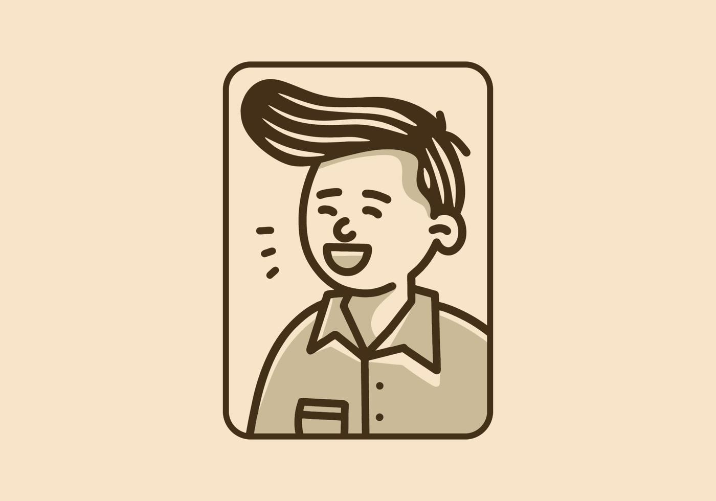 ilustración, diseño, de, hombre, con, copetudo, pelo vector