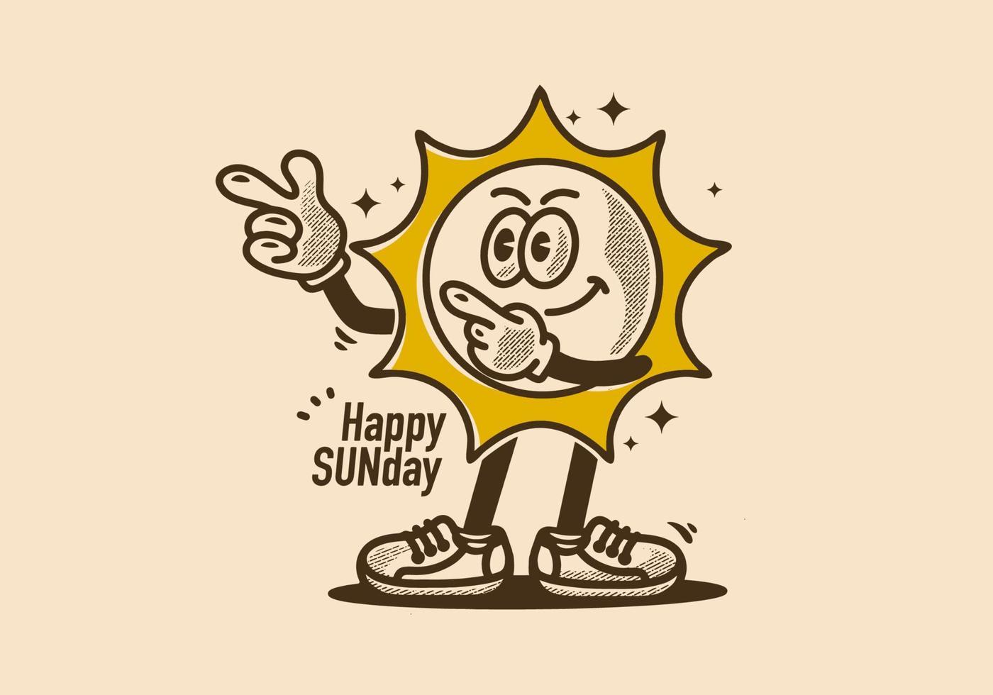 ilustración de personaje de mascota de sol feliz vector