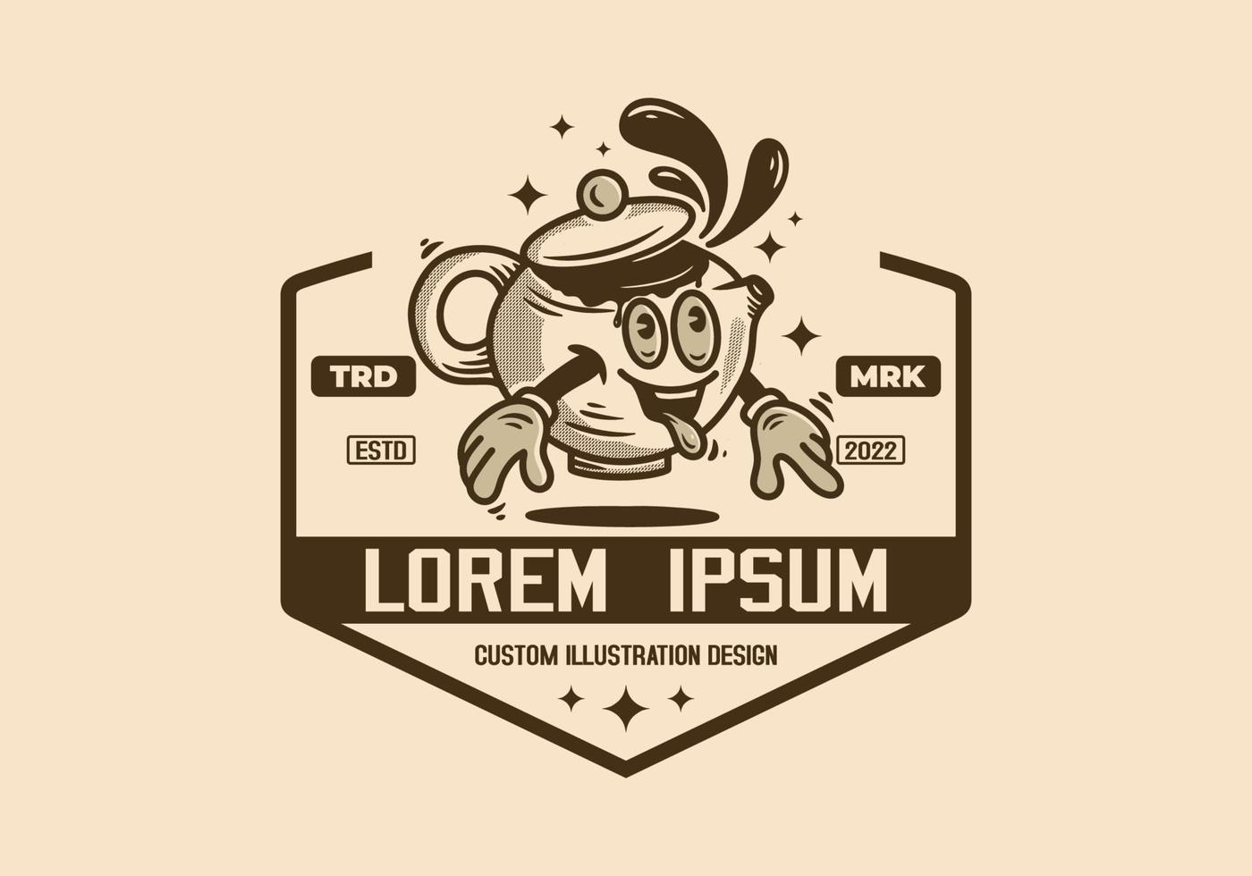 Mascot character illustration design of teapot vector