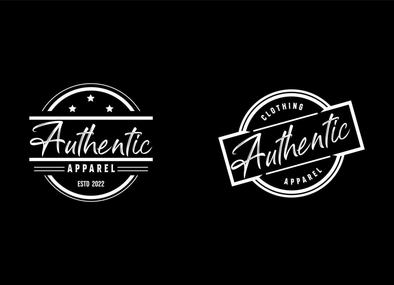 Classic Vintage Retro Label Badge logo design for cloth apparel vector