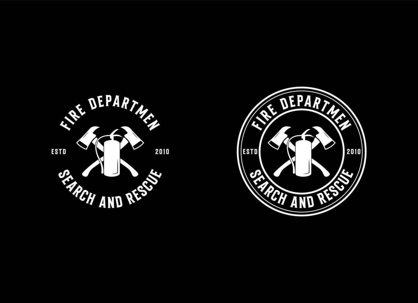 Fire department logos, modern and vintage style logo vector