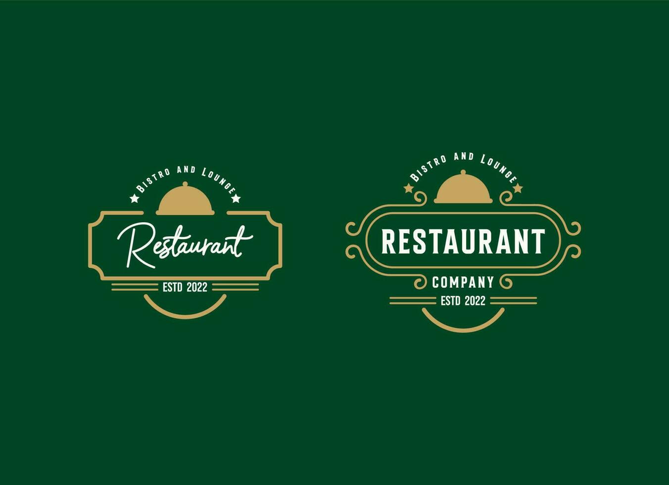 Logo Templates with Monogrammed Elements and Flourish Ornaments for Restaurants vector