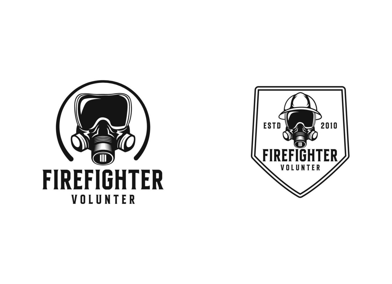 Fire department logos, modern and vintage style logo vector