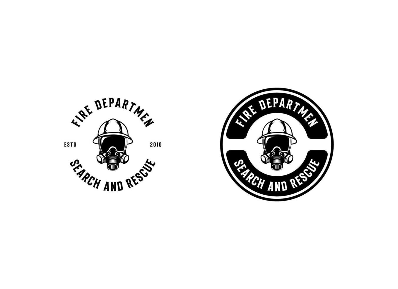 Fire department logos, modern and vintage style logo vector